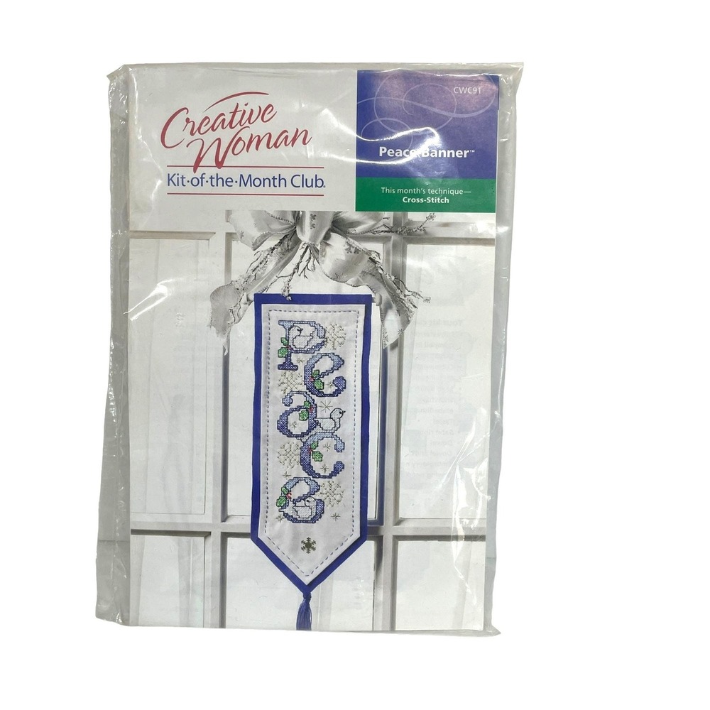 Creative Woman Kit of The Month Club Cross Stitch Peace Banner CWC91